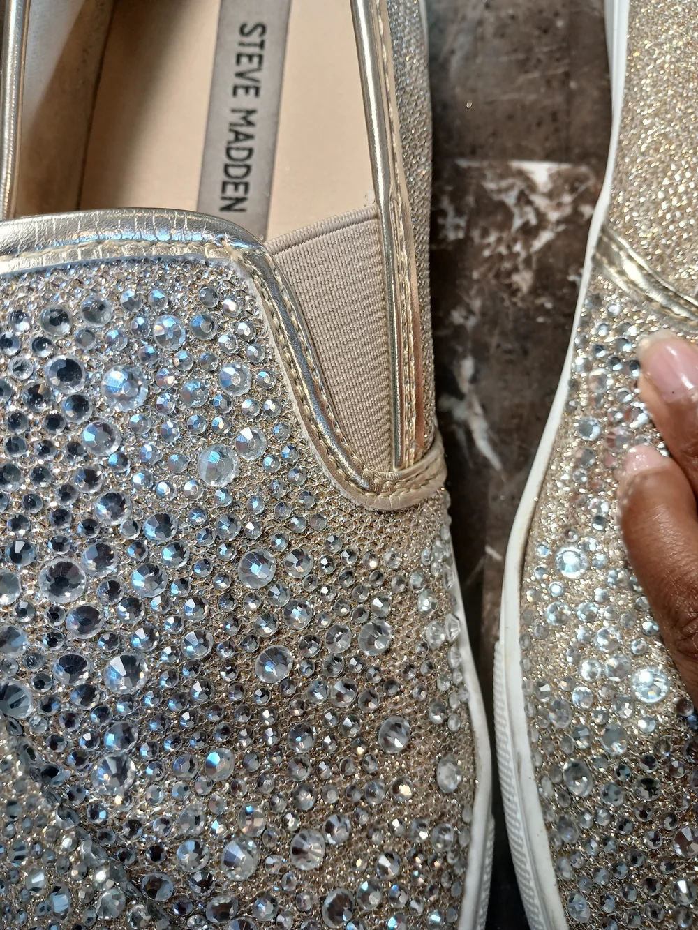 Steve Madden Metallic Silver Slip-On Sneakers